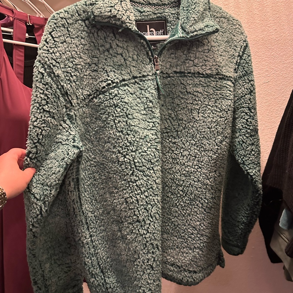 Boxercraft Green Teddy Jacket Plush Cozy Style